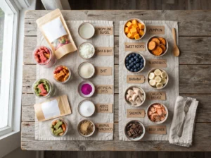 Comparison of common dog treat additives and natural ingredient alternatives.