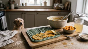 Sweet potato and chicken broth lick mat filling for dogs