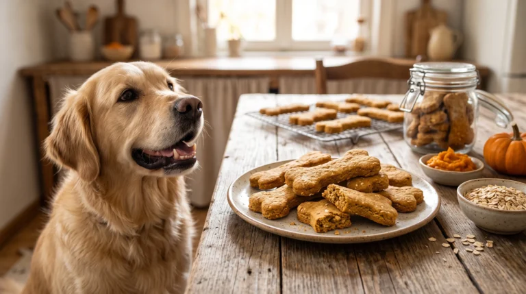 Homemade crispy dog biscuits with long-lasting crunchy texture