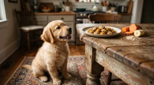 Healthy homemade puppy treats with pumpkin banana oats and sweet potato