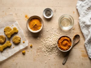 “Turmeric black pepper and coconut oil for homemade dog treats”